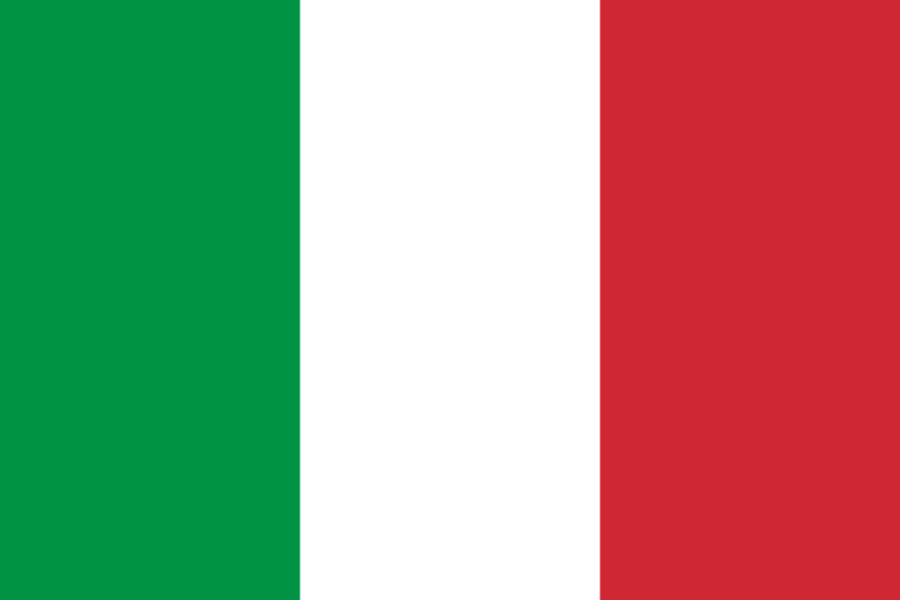 "Flag of Italy" The flag of Italy, vertically striped in green, white, and red.